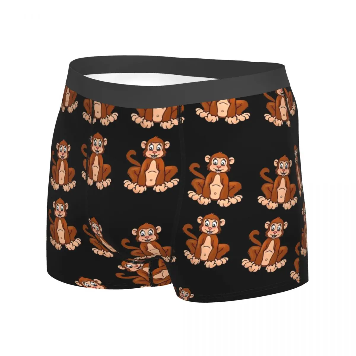 Funny Monkey Underwear Animal Print Man Underpants Printed Plain Boxershorts Hot Boxer Brief Plus Size