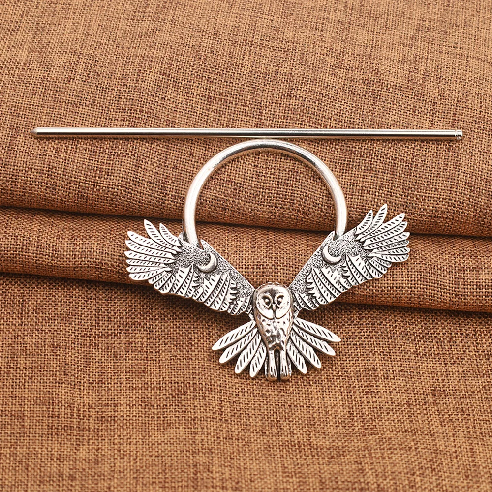 الرجعية البومة القمر مشبك شعر الأزياء مطابقة تصفيفة الشعر اكسسوارات المرأة تسريحات الشعر فايكنغ النمط النرويجي الملحقات