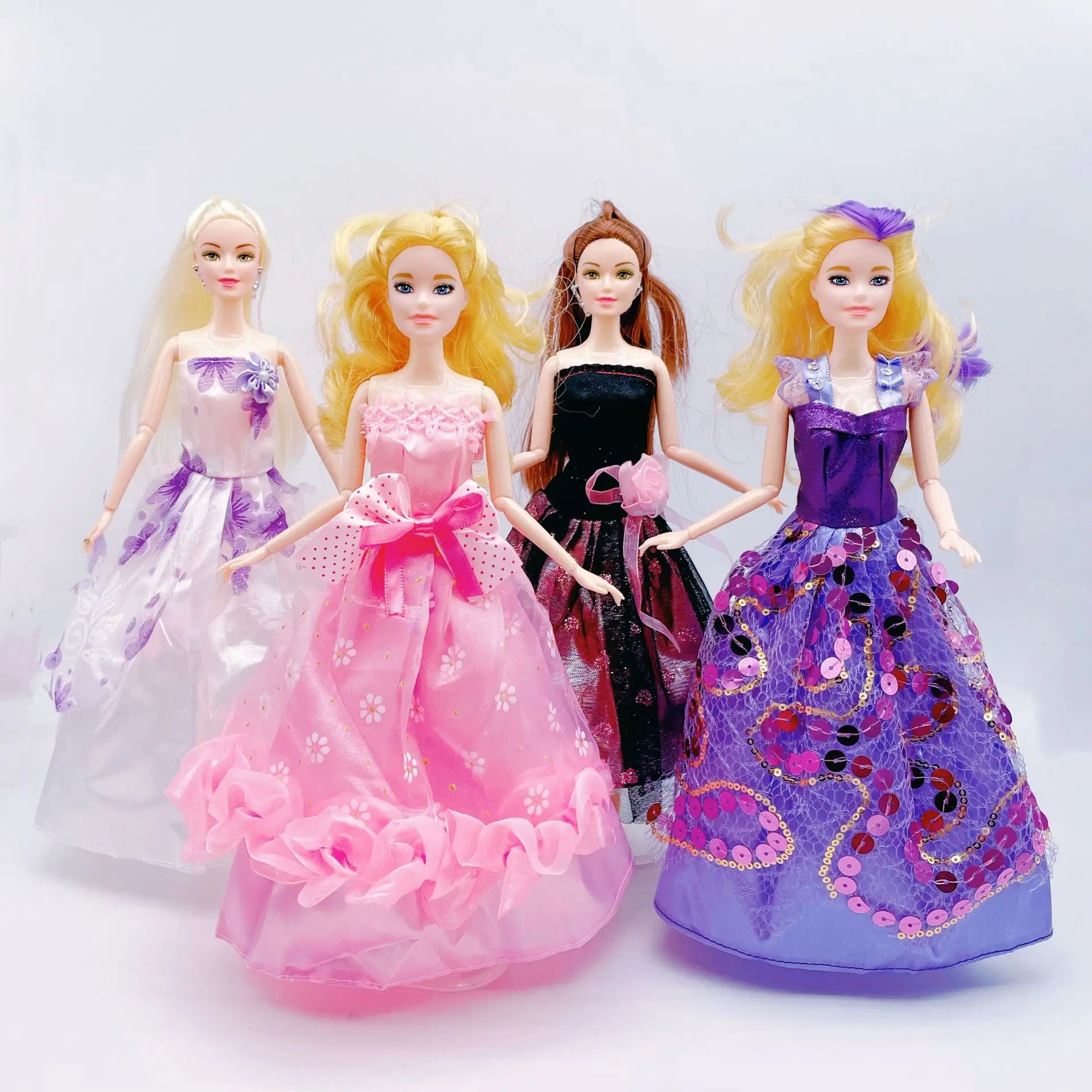 Vestido de novia de 11.5 pulgadas (30 cm) para muñeca 1/6, vestido de noche con falda completa o semifalda para Barbie