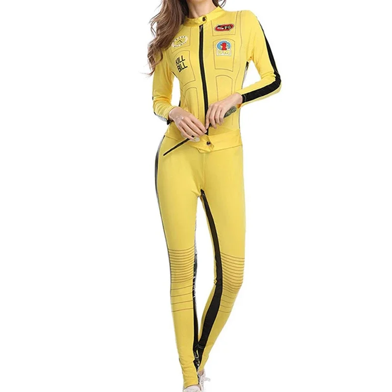 Kill Bill The Bride Beatrix Kiddo Cosplay Costume Kung Fu Jumpsuit for Women Halloween Carnival Mardi Gras Costumes
