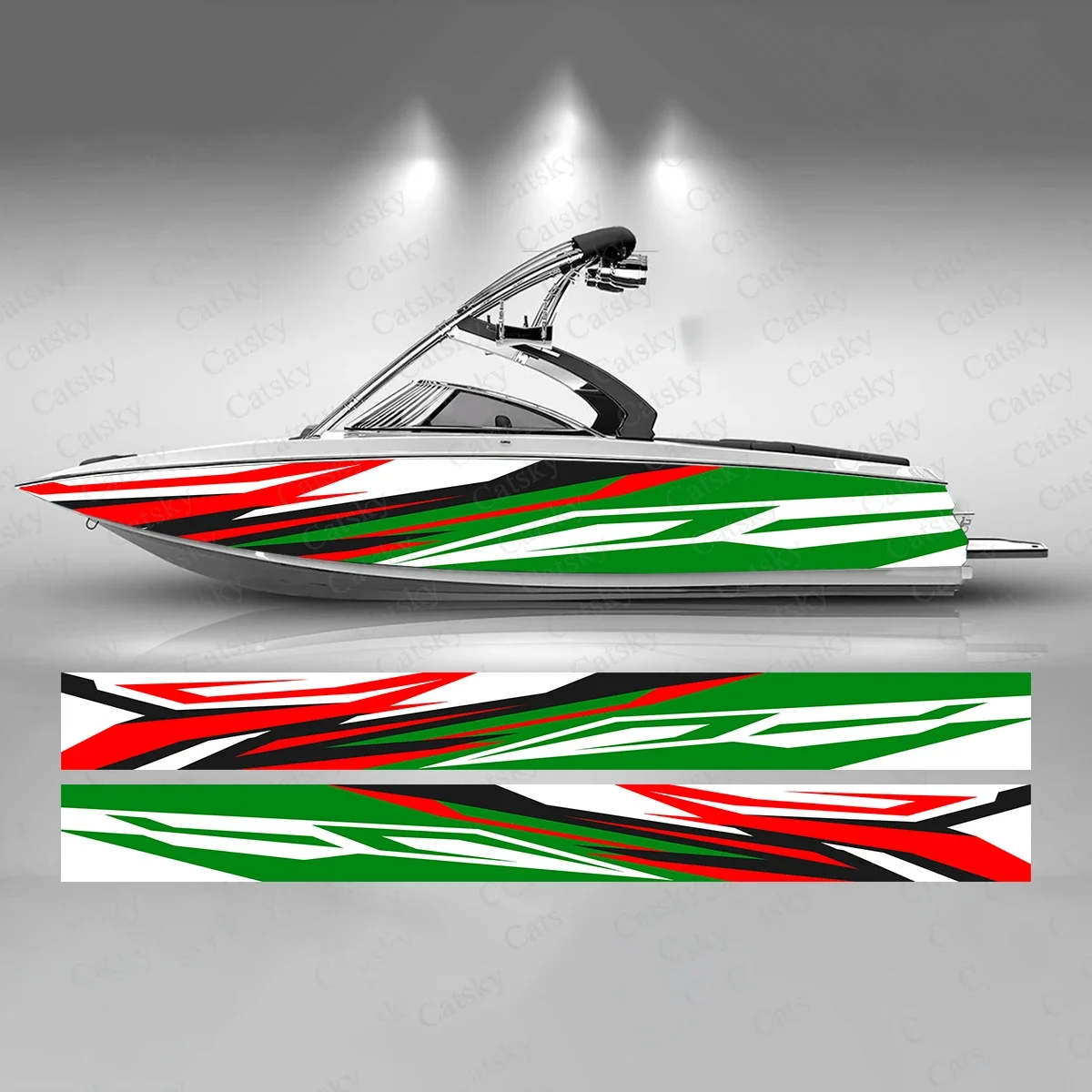 Colorful Contrasting Flowing Lines Stripes  Boat Sticker Vinyl Ship Pontoon Deck Boat Fishing Decorative Pontoon Boats Decal