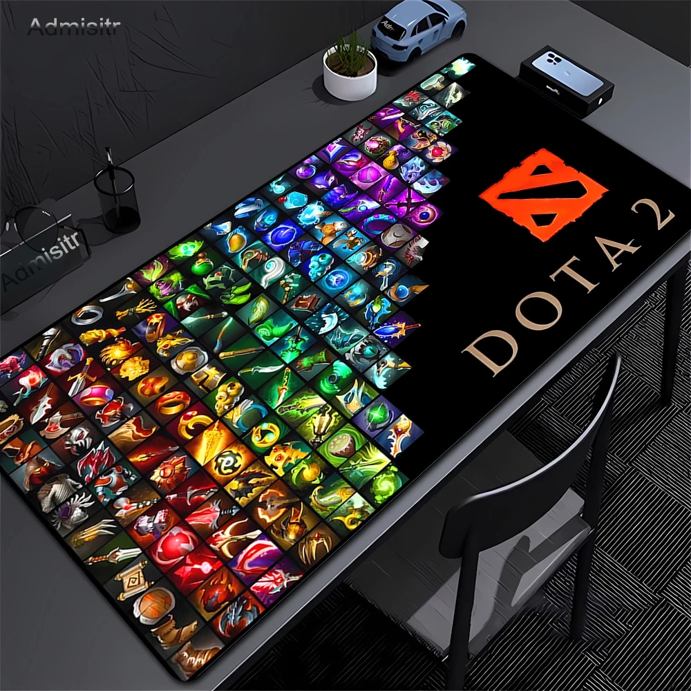 لوحة ماوس كبيرة للألعاب أنيمي طاولة حاسوب حصيرة دوتا 2 لعبة قفل حافة لوحة المفاتيح لوحة الماوس ألعاب HD طباعة سجادة ماوس غير قابلة للانزلاق XXL