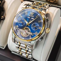OLEVS montres pour hommes automatique mécanique affaires montre-bracelet étanche bracelet en acier inoxydable montre pour homme squelette calendrier 1