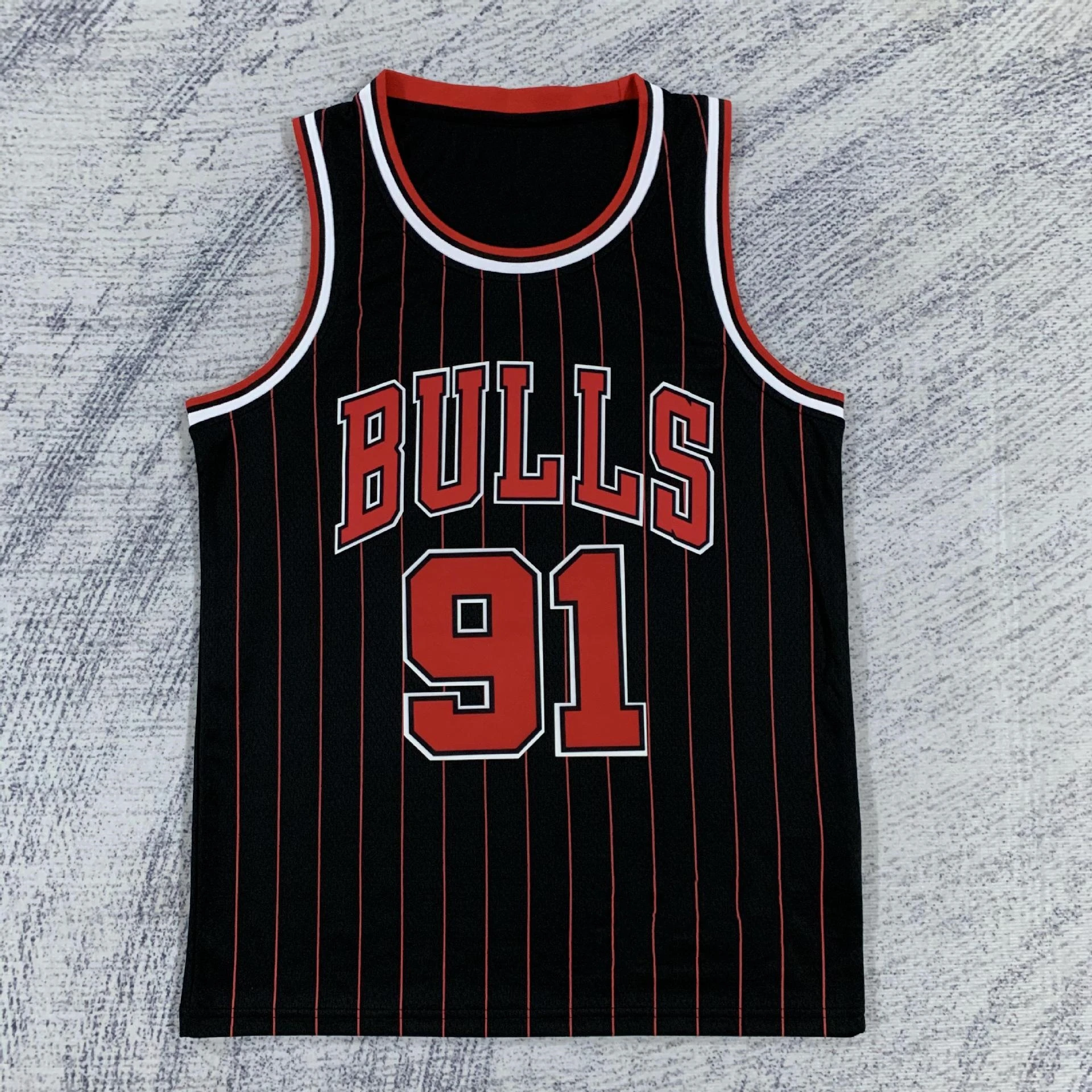 New Arrival Men\'s Vest USA Basketball Black Stripe Vintage Jersey 23 Jordan 1 Rose 8 LaVine 33 Pippen Jersey Street Sports Tops