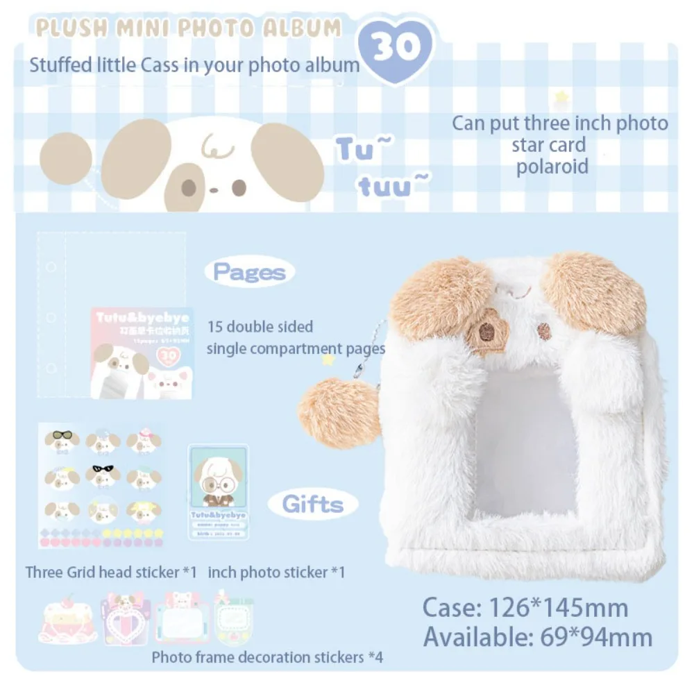 Puppy Dog Kawaii Puppy Dog Card Case Plush Card Case Fluffy Card Holder Fashion Cute Cartoon Soft Plush Binder Photocard Holder