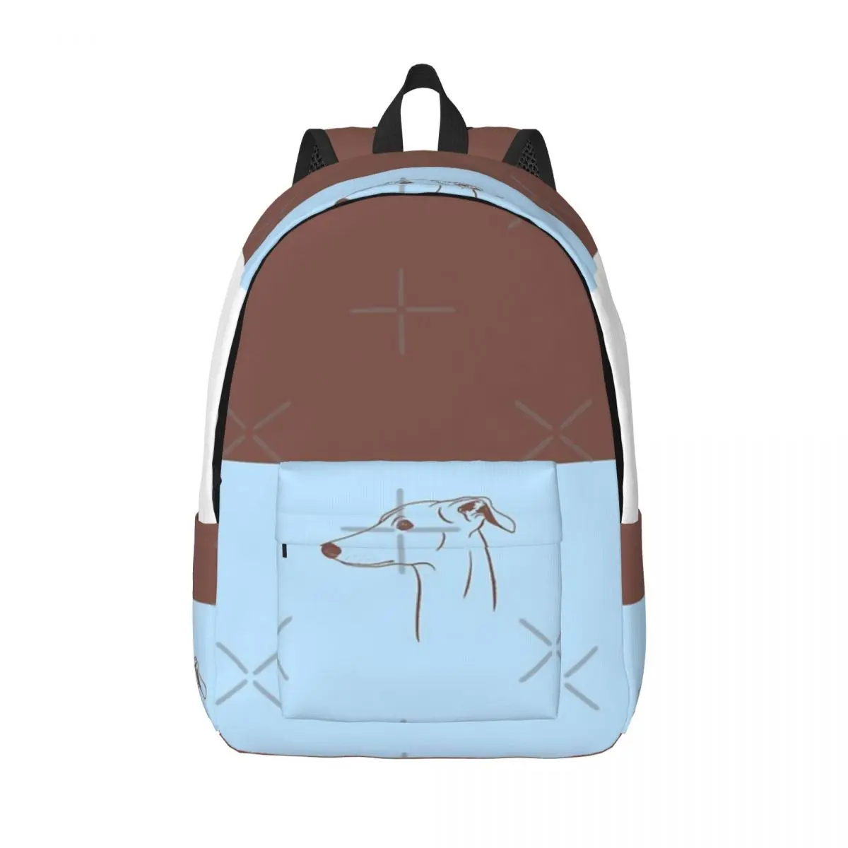 

Итальянский борзой (синий и коричневый) Простой и стильный рюкзак Холщовый рюкзак Дорожный рюкзак