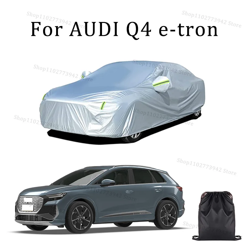 

For AUDI Q4 e-tron Car Cover Full Covers with Reflective Strip Dustproof UV Scratch-Resistant Sunscreen Protective cover