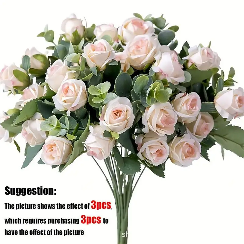 

1/3Pcs Artificial Flower Silk Rose Bouquet Fake Flower For Wedding Home Room Garden Party Autumn Chriatmas Decor Fake Floral