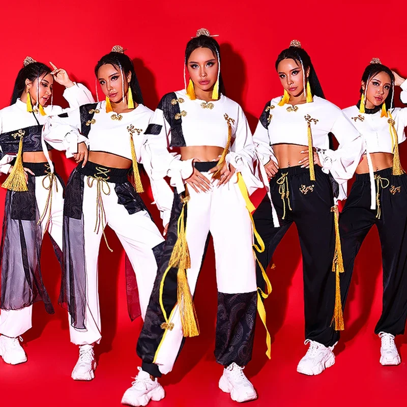 

Chinese Style Jazz Dance Performance Costumes Nightclub Bar Dj Rave Clothes Stage Wear Girls Group Gogo Dancers Outfits