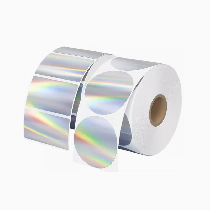 Техлогическая Радужная лазерная серебряная квадратная термосамоклеящаяся этикетка-наклейка семь цветов золотой сливочник уплотнительная бумага