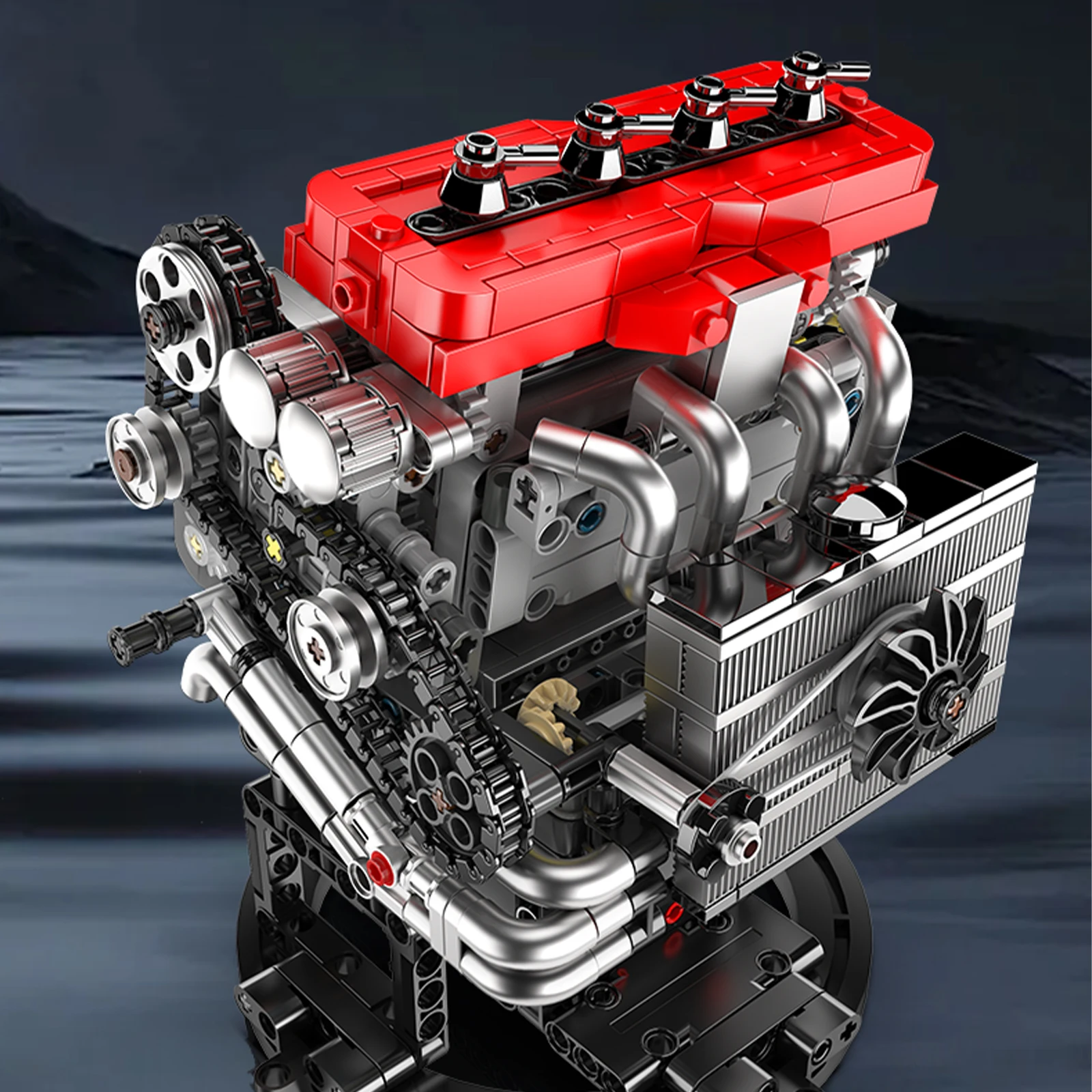 Simulation Car Engine Model Technology  Building Blocks Parts With Motor Driven Collectible Assembly Toys MOC Bricks Accessory