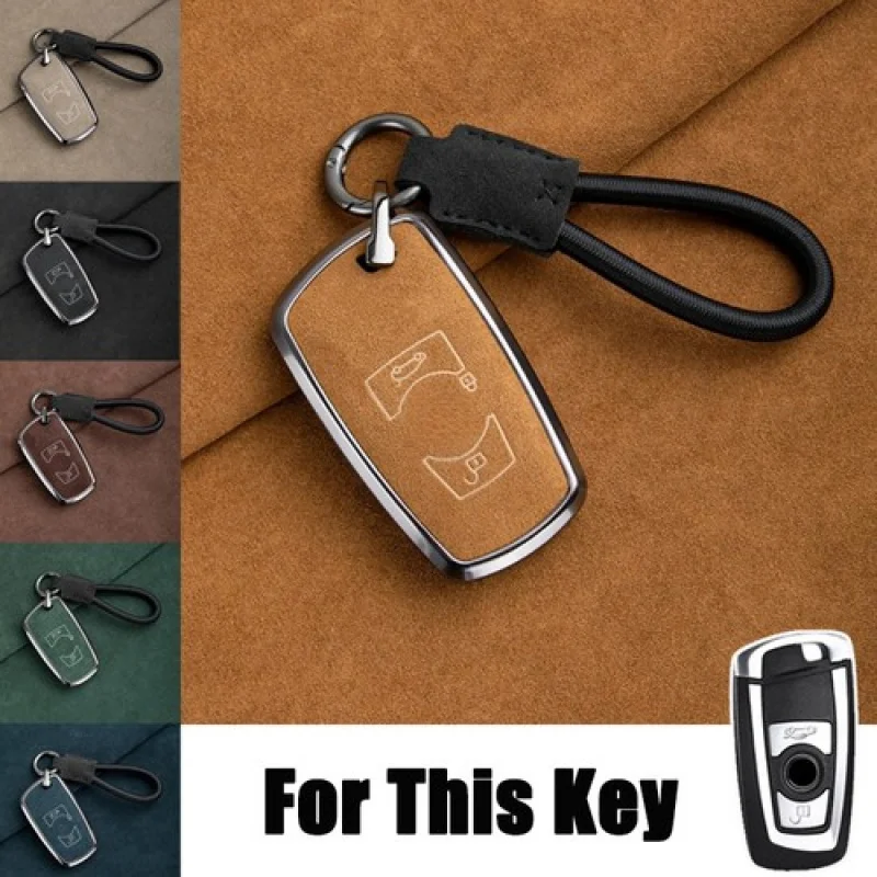

A+ Zinc Alloy Suede Leather Car Key Case Cover For BMW F15 X3 X4 M5 X2 F30 3 4 5 6