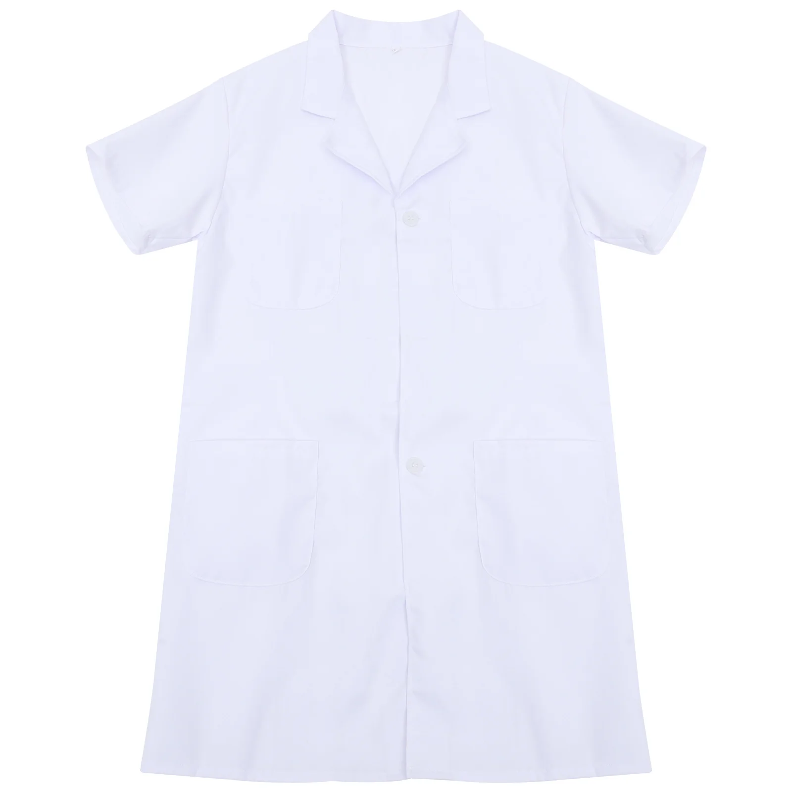 

Women's Nurse Uniform Short Sleeve White Medical Dress Durable Polyester Professional Work Outfit Size L Nurse Uniform