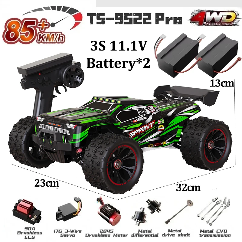 1:16 WLtoys 9522pro سيارة سباق احترافية 85 كم/ساعة 4WD بدون فرش تعمل بالتحكم عن بعد على الطرق الوعرة نوع الانجراف Rc CarGift