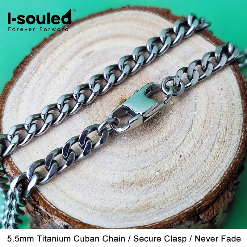 5.5mm True Titanium Necklace Men Women Hypoallergenic Nickel Free Chain