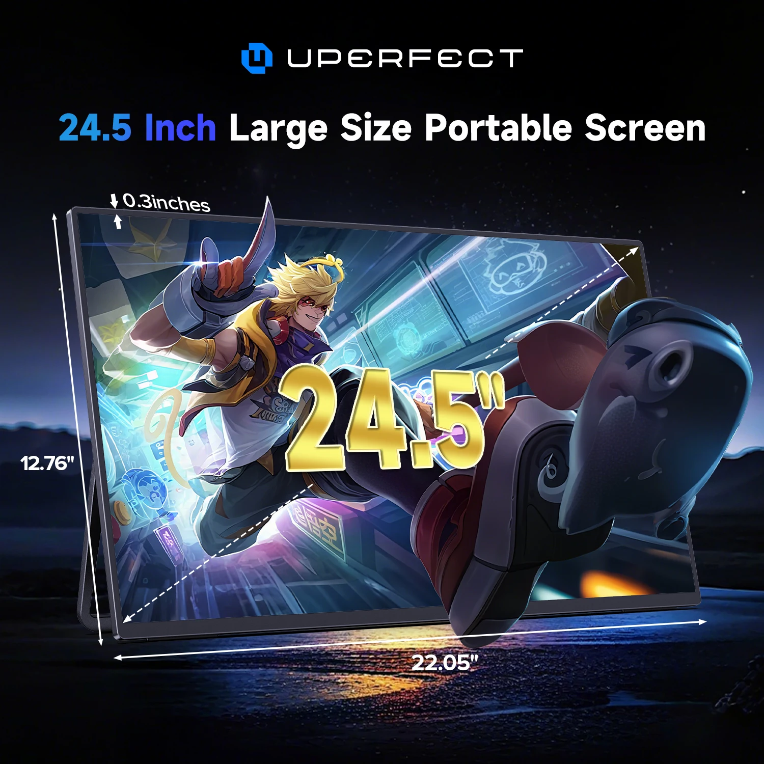 UPERFECT UMax 24 2K Portable Desktop Monitor 24.5”Touchscreen 165Hz Wall Mounted IPS Display For Laptop PC Mac XBOX PS5 Gaming