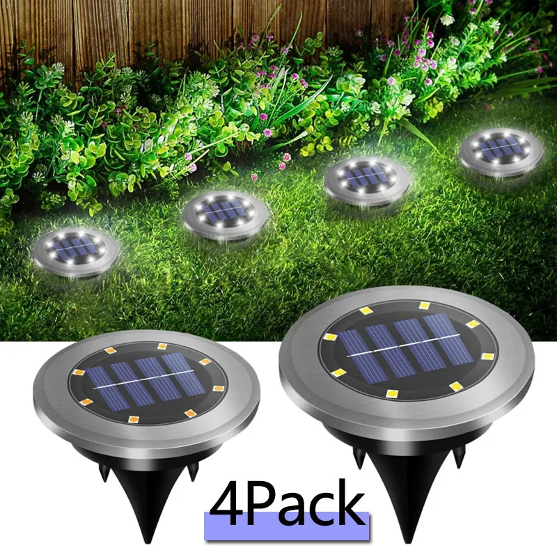 

8LED Solar Ground Lights Waterproof Outdoor In-Ground Landscape Lighting for Garden Patio Pathway Lawn Bright Garden Solar Lamp