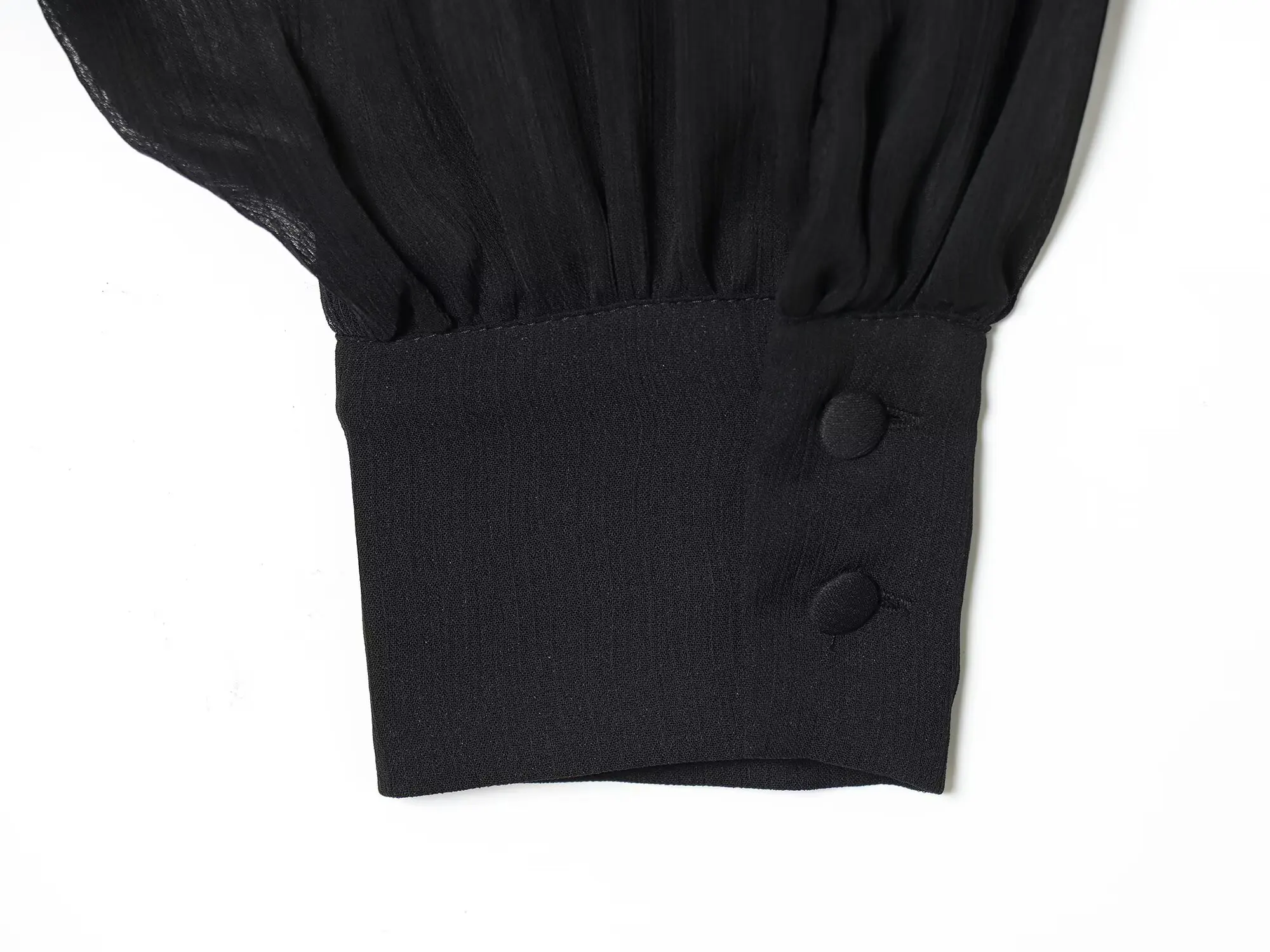 DiYiG femme 2025 hiver nouvelle mode plissée coupe ajustée ballon édition chemise Chic nœud ornement Joker à manches longues haut Blouses Mujer