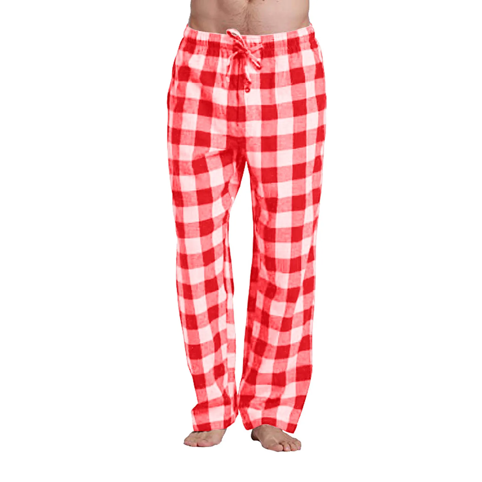 Plaid Casual Pants Fashion Mens Bottoms Joggers Loose Sport Trousers Pajama All-Match Lounge Home-Wear Trendy Pantalones