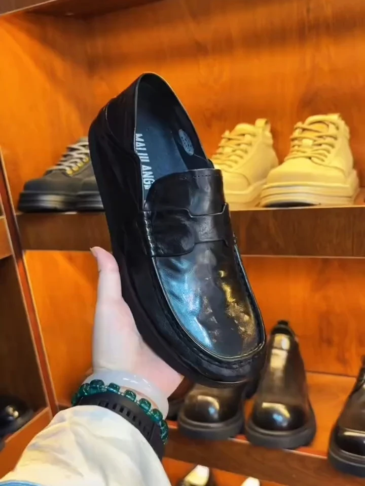 

New Men's Casual Comfortable Pure Leather Shoes High Quality Fashionable Versatile Business European Goods High-End Sensation