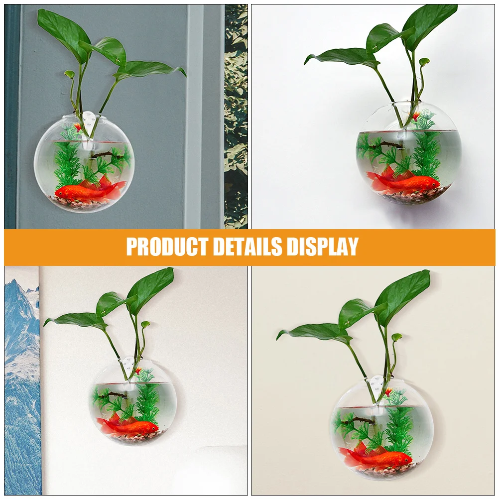 

1Set Wall Vase Glass Material Hydroponic Planters Easy Match Office Wedding Decoration Glass Vase Wall Planters