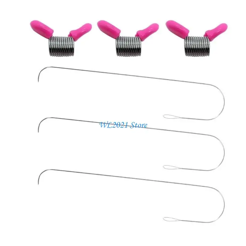 

G5GC 6Pieces Large Eye Curved Beading Needle and Beads Ends for Jewelry Crafting