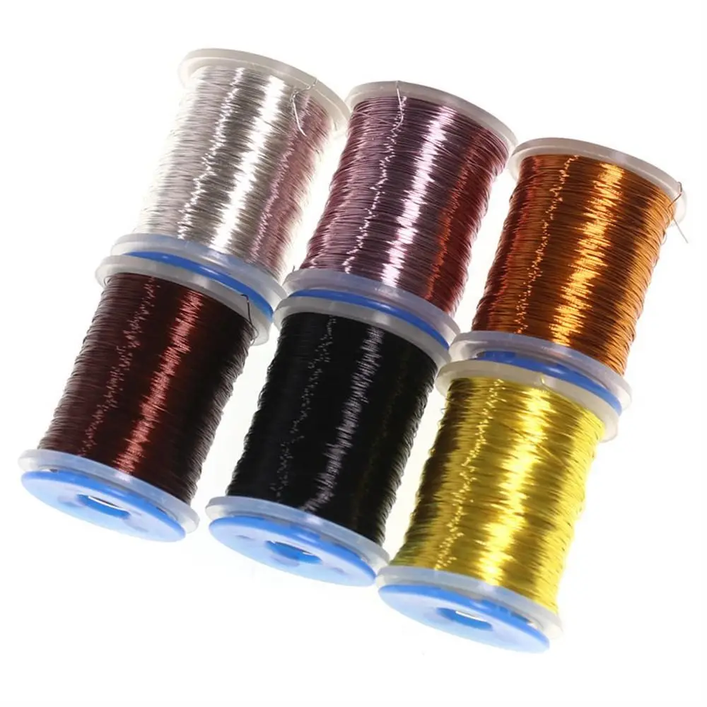 Fishing Tackle Body Ribbing Fly Tying Copper Wire 0.2mm Flash Wire Fly Tying Thread 26 yards Small Nymph Thread Flies