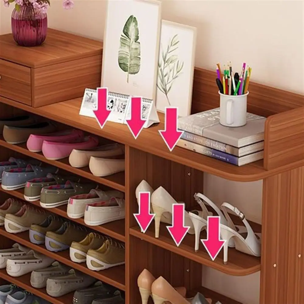 Large Modern Shoe Rack with Storage Cabinet and Changing Stool for Entryway Organization