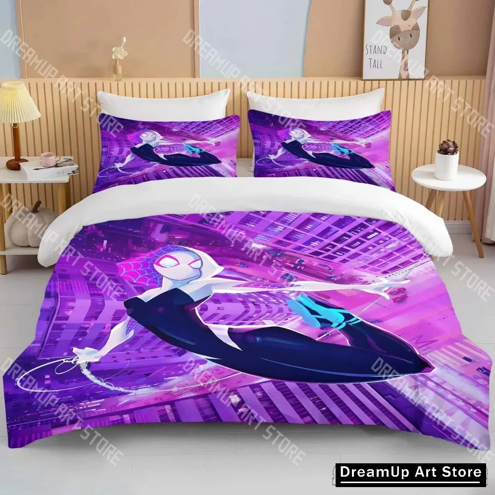 

3D Print Spider Cartoon Girl Bedding Set Duvet Cover Anime Quilt Adult Kids Birthday Gift Full Size Bed Sheets and Pillowcases