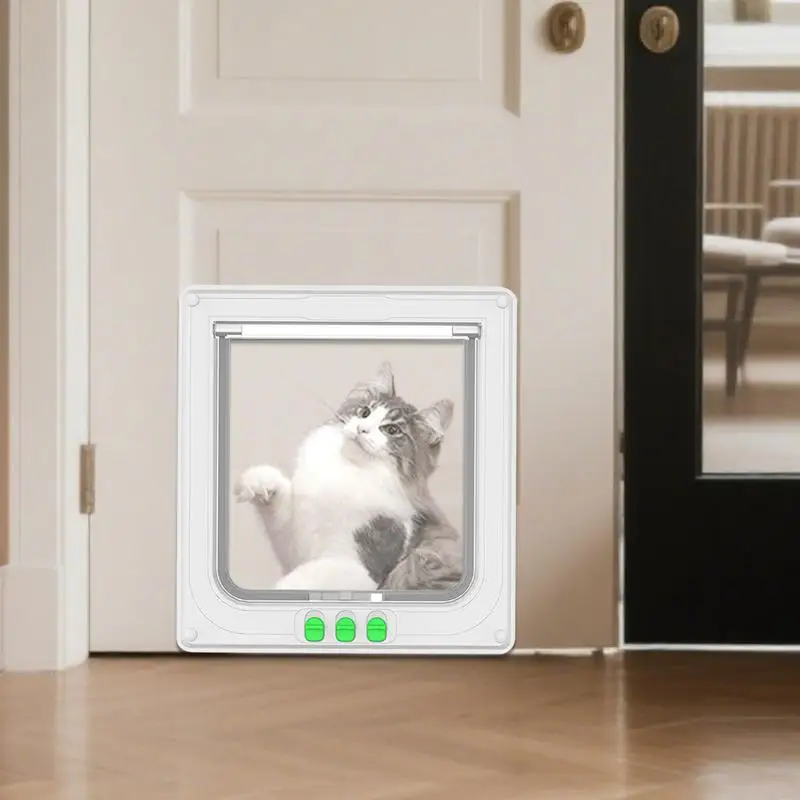 Cat Door Two-Way Opening Dog Door Safe Transparent Gate With Double Open Design For Pet Kitten Puppy House Clear Access