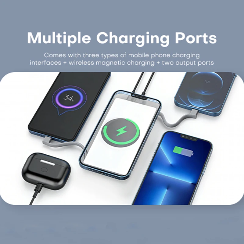 Domars Office Shared Power Bank Combo Set 10000mAh x 6 Super Fast Charging Built-in Data Cable CCC Certified Portable Battery