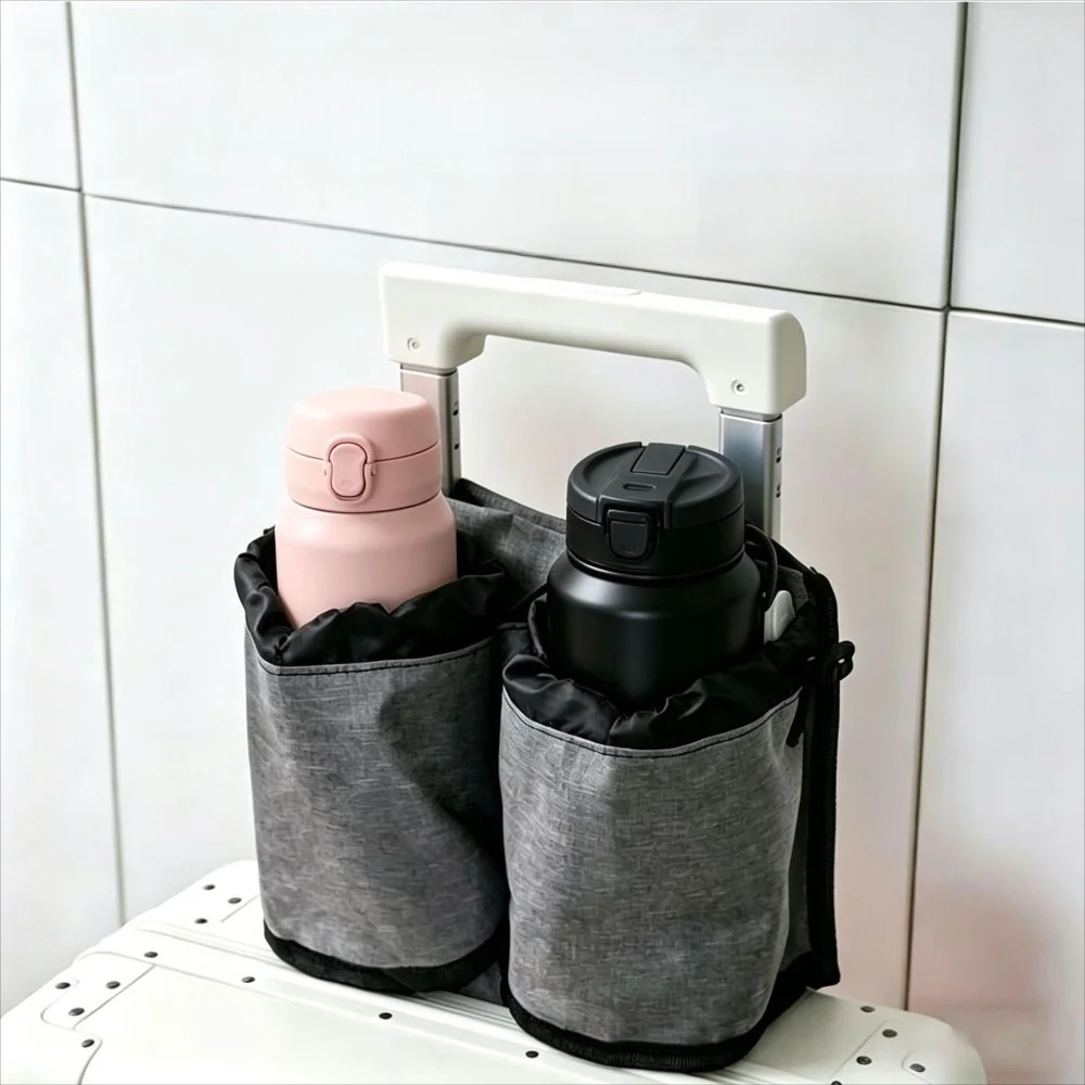 1pc Luggage Cup Holder Free Hand Design Universal Fit Suitcase Drink Holder Stretchable Strap Durable Construction