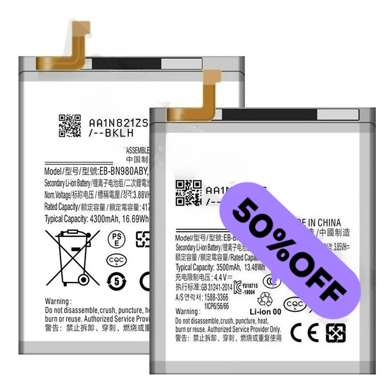 Battery for Samsung Note 1/2/3/3 Neo/3 Neo 5G/4/4 Edge/5/7/FE/8/9/10/10 Plus/10 Lite/20 (5G)/20 Ultra  Replacement Bateria