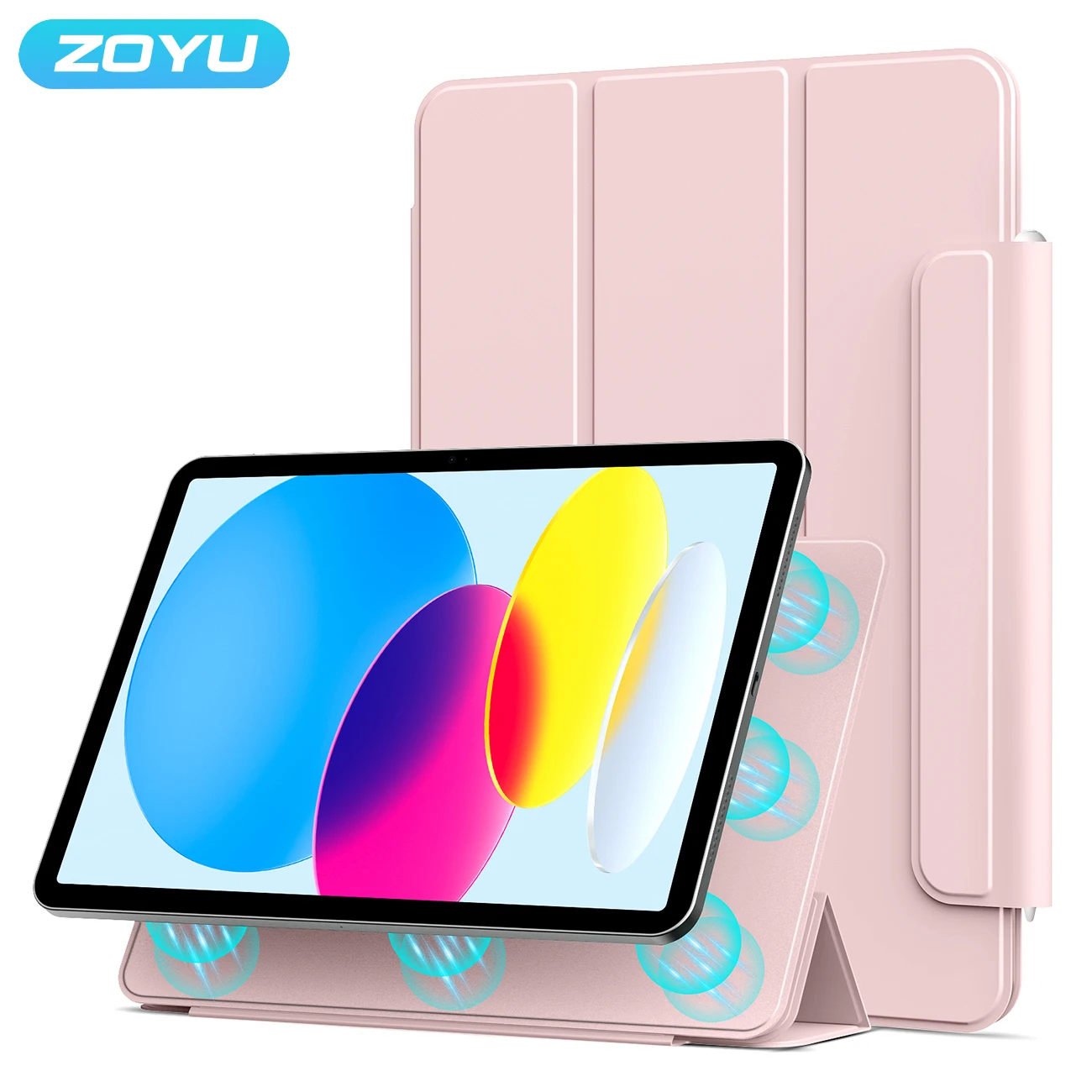 ZOYU Magnetyczne etui z dzielonym etui na tablet iPad 10 Air 11 13 Pro 13 mini6 dla iPad Air 4/5th Pro 11/12.9 2021 cali Etui z klamrą magnetyczną