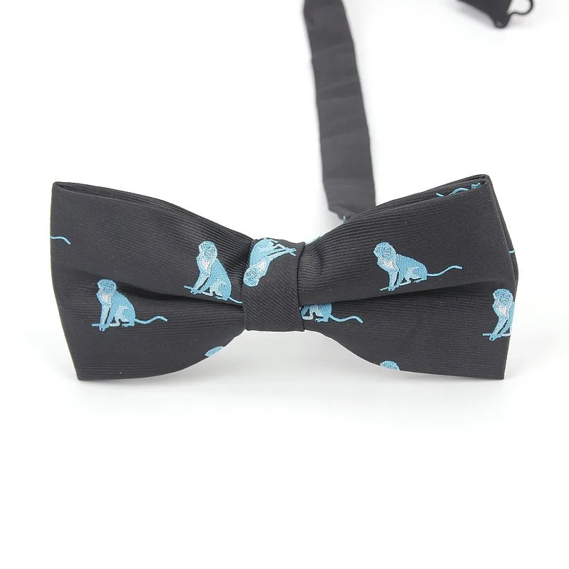 Nový pánské kreslený opice jízdní kolo bowtie pro muži polyesterová žakárové živočich luk přivázat svatební podnikání obleků bowties gravatas motýl