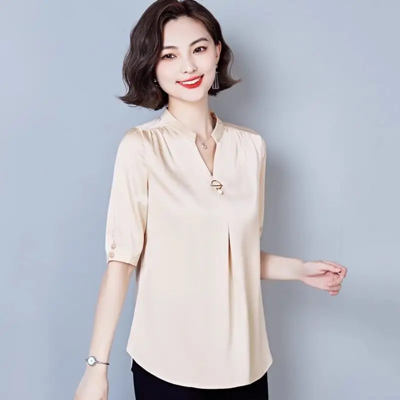 

plus Size Maternity T-Shirt Summer New Style Belly Cover Base Shirt Five Sleeve Tops Women's Commute Fashion Regular Sleeve