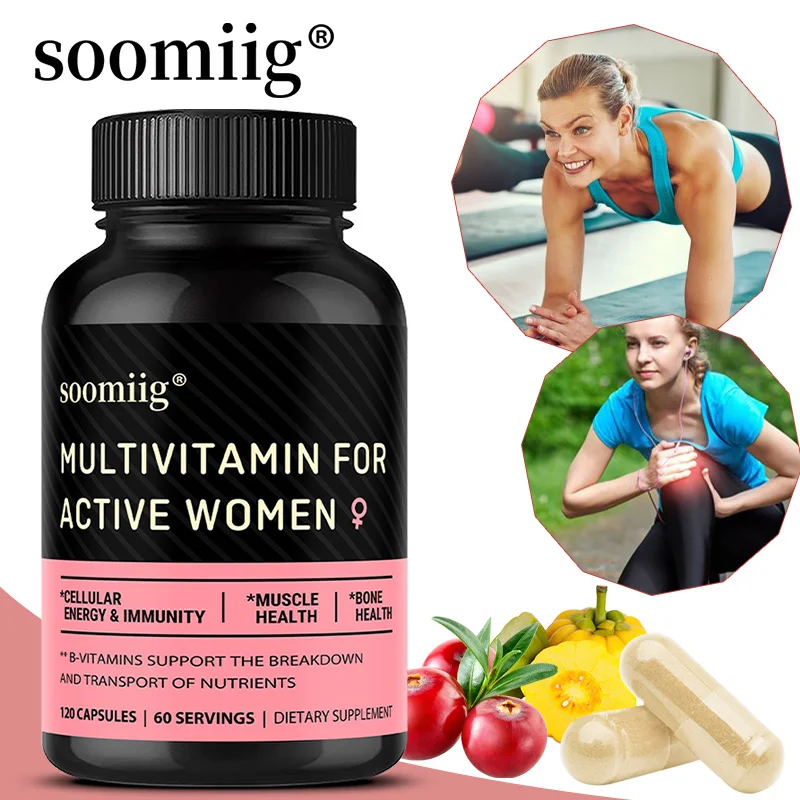 

Women's Daily Multivitamin Capsules - Promotes Digestive Health, Supports Bone Health, Cellular Energy, and Boosts Immunity