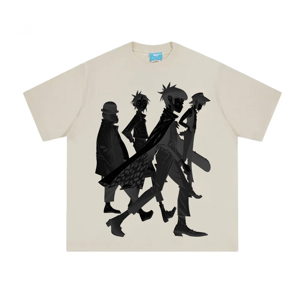 

Shadows T-Shirt Gorillaz Same As Official Website 100%Cotton Fashion Comfortable Camisetas Tops Harajuku Summer Round NeckTee