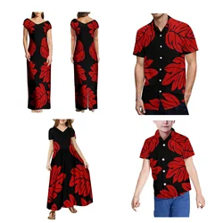 Pacific Island Family Clothing Custom Family Of Four Children Adult Dress Polynesian Tribal Style Fashion Shirt Long Dress