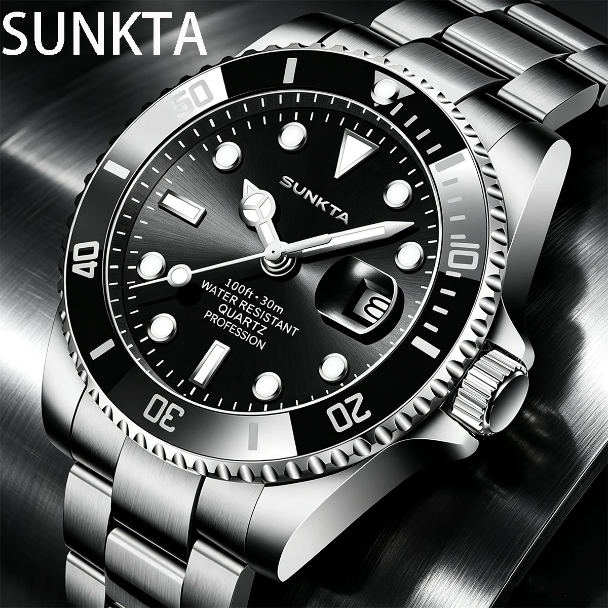 SUNKTA Men Quartz Watches Luxury Original Diving Series Colorful bezel Waterproof Watch Automatic Date Trendy Brand Men Watch