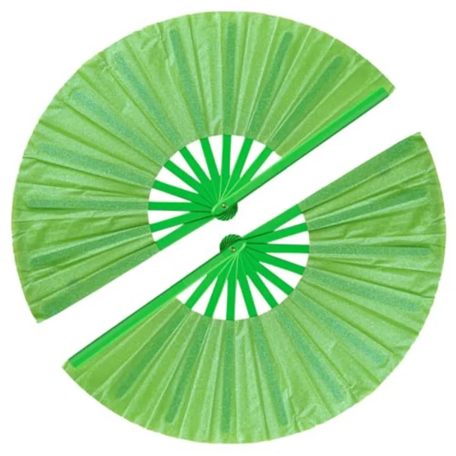 

2 Pack Large Folding Hand Fans Clack Handheld Fan for Party, Glitter Festival Hand Fan Large Rave Folding Hand Fan for Concert,
