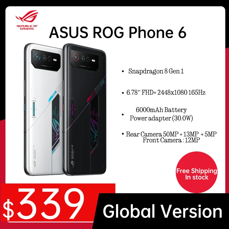 asus rog phone smartphone versao global snapdragon plus gen 678 fhd mais 2448x1080 165hz 6000mah bateria 50mp 13mp 5mp 01