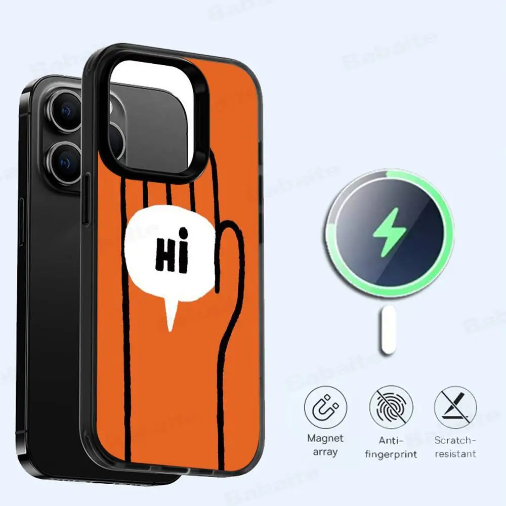 Jean Jullien Funny Art Black For Magsafe Magnetic Phone Case For IPhone 16 15 17 Pro Max 11 12 13 14 Plus Cover