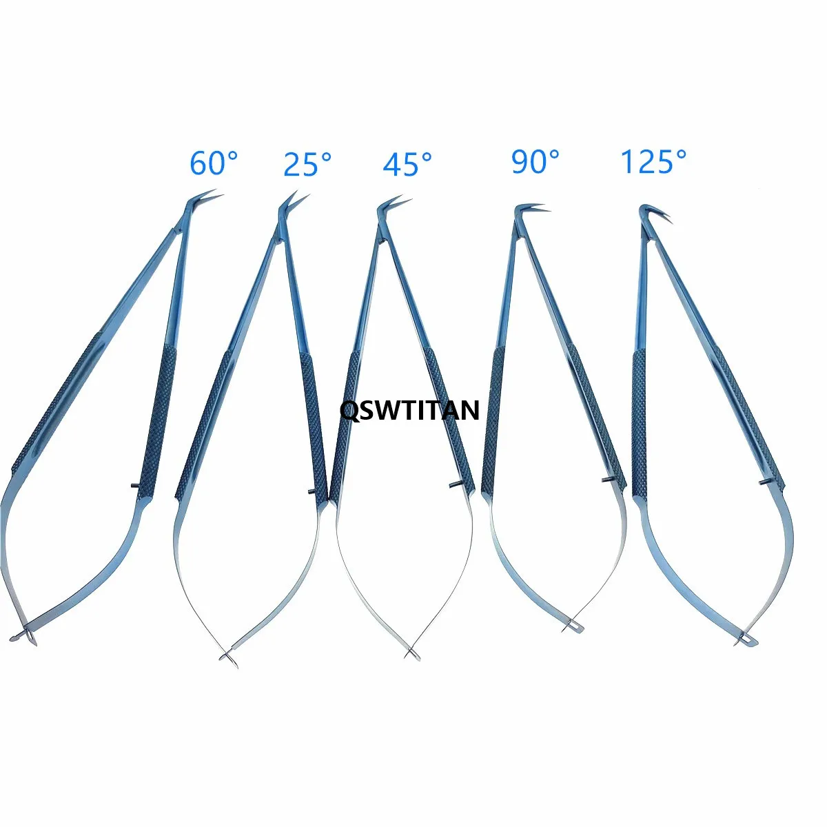 Microtijera de titanio para neurocirugía, tijeras en ángulo, instrumentos neuroquirúrgicos