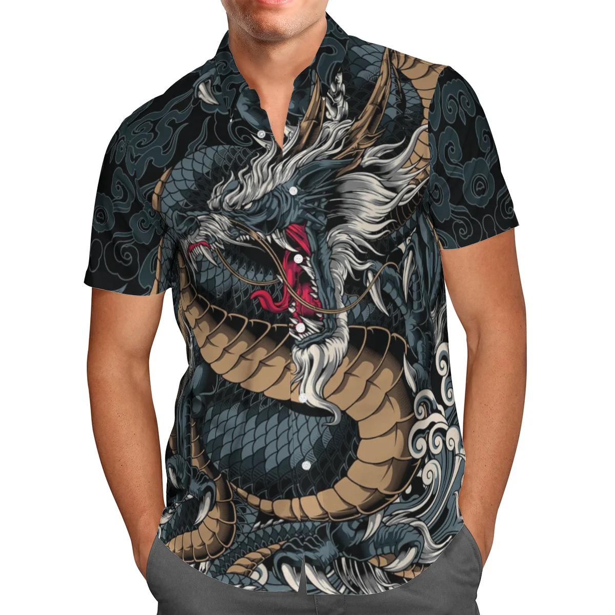 

Faionable 3D Printed ort Sve irt Men's Casual Wear Spring Summer Season Thin Fabric Loose Fit Sle Daily Use