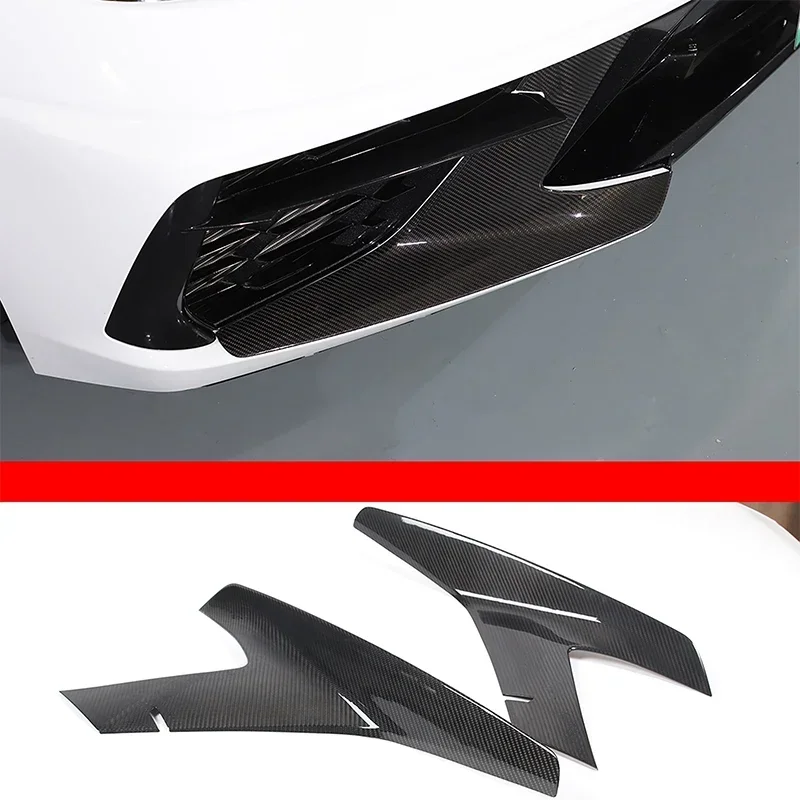 For Chevrolet Corvette C8 Stingray Z51 Z06 2020-2023 Real Carbon Fiber Car Front Grille Side Cover Trim Sticker Car Accessories