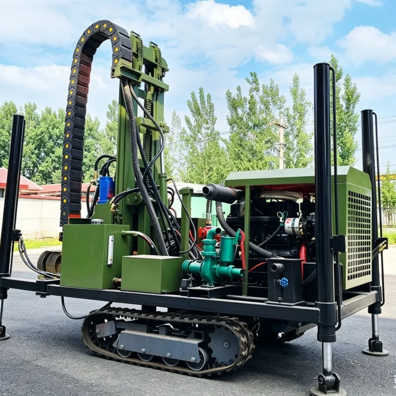 Customized Crawler Drilling Rig for Mountain Water Wells, Water Intake Equipment Applicable to Soil & Rock Layers