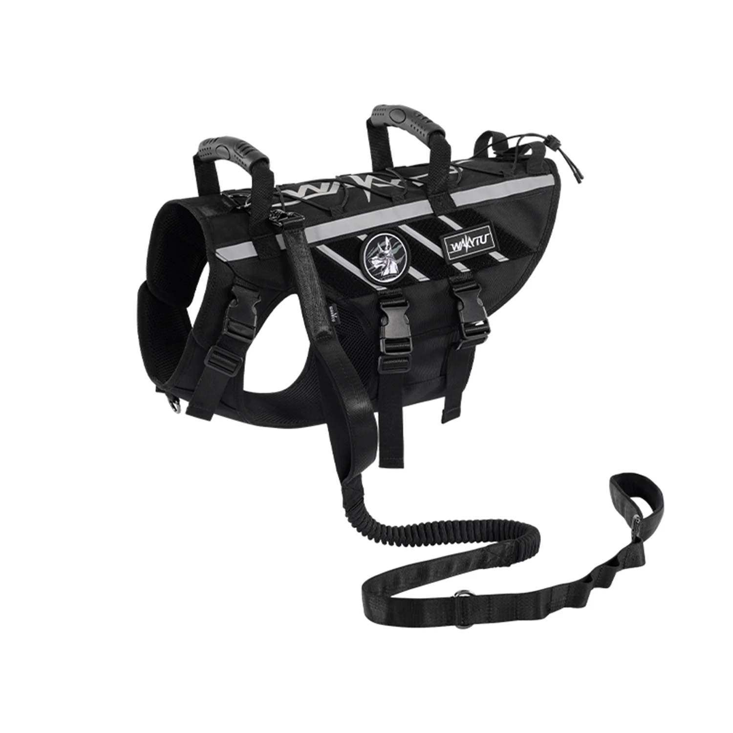 

Wakytu Tactical Outdoor Vest-Style Dog Harness with Leash for Medium to Large Dogs