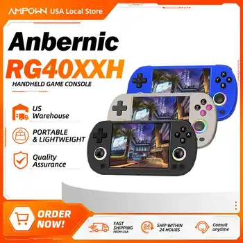 ANBERNIC RG40XX H Handheld Games Console 4.0" IPS Screen Linux 64-bit Multicolor LED Lights Retro Gaming Console  Classic Games
