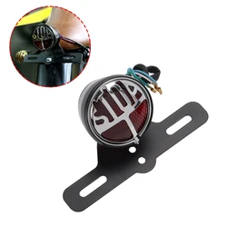 Universal LED Tail Lights 12V Motorcycle Brake Taillight Integrated License Plate Light Motorbikes Accessories for CG125